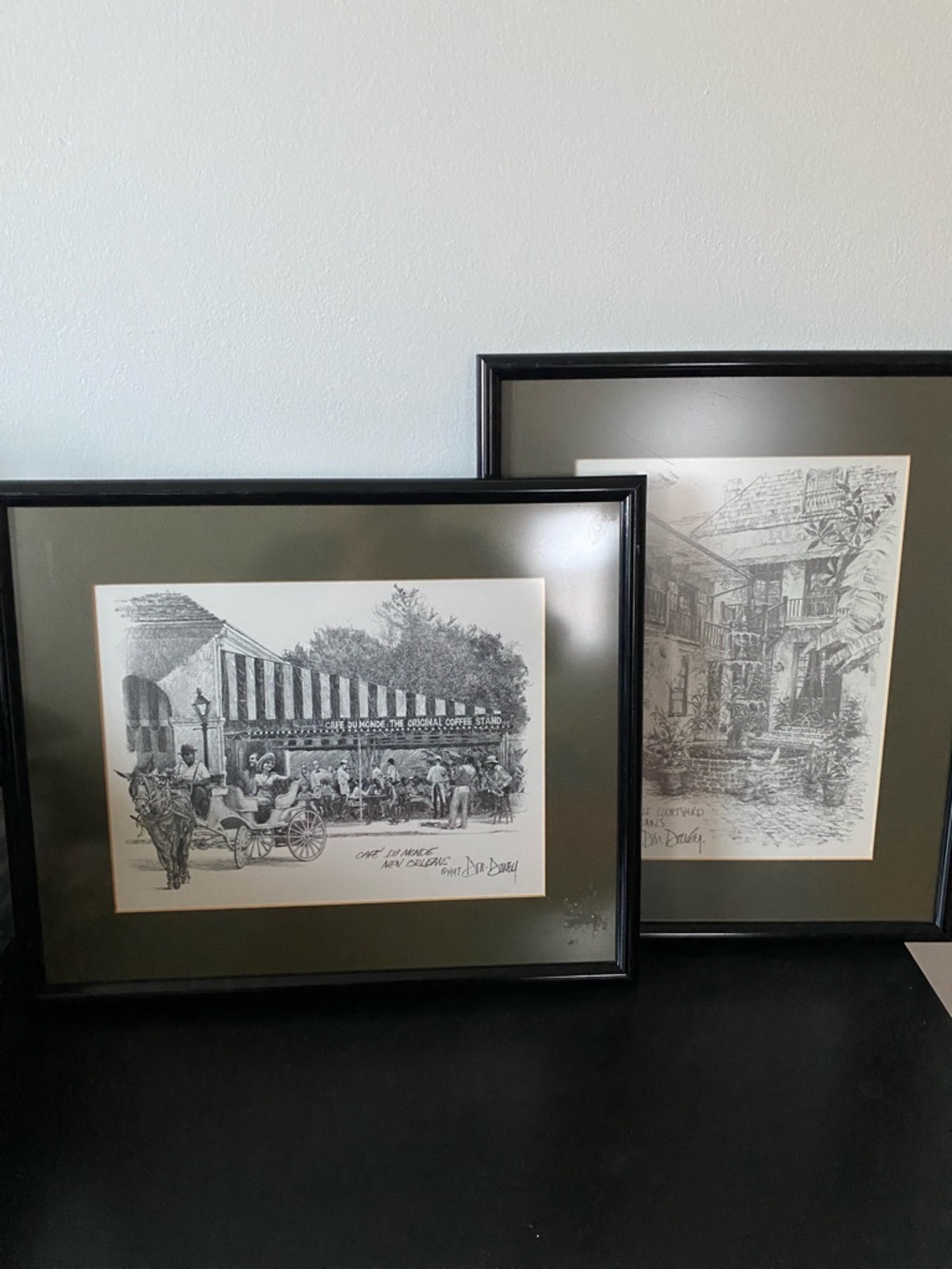 Framed Black Vintage-Style Illustration Wall Art